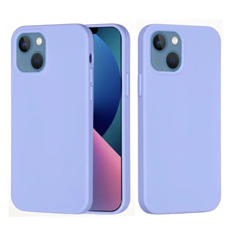 Solid Color Silicone Phone Case For iPhone 14 For iPhone 14 Plus - For iPhone 14 / Purple - Apple Accessories
