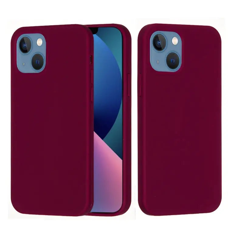 Solid Color Silicone Phone Case For iPhone 14 For iPhone 14 Plus - For iPhone 14 Plus / Violet - Apple Accessories
