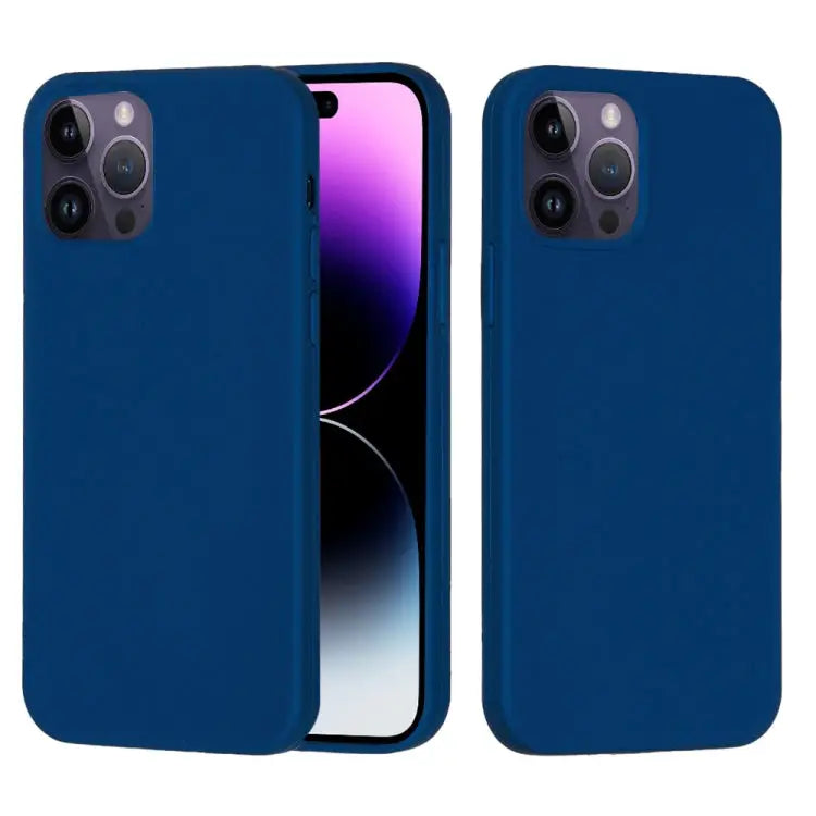 Solid Color Silicone Phone Case For iPhone 14 Pro For iPhone 14 Pro Max - For iPhone 14 Pro Max / Cobalt Blue - Apple