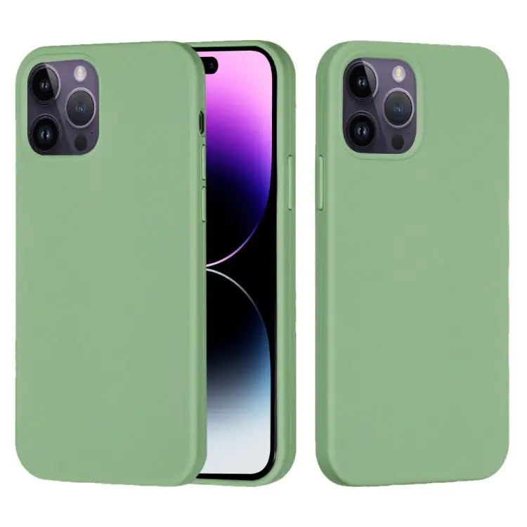 Solid Color Silicone Phone Case For iPhone 14 Pro For iPhone 14 Pro Max - For iPhone 14 Pro Max / Mint Green - Apple