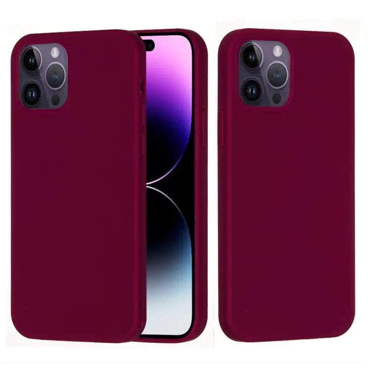 Solid Color Silicone Phone Case For iPhone 14 Pro For iPhone 14 Pro Max - For iPhone 14 Pro / Violet - Apple Accessories