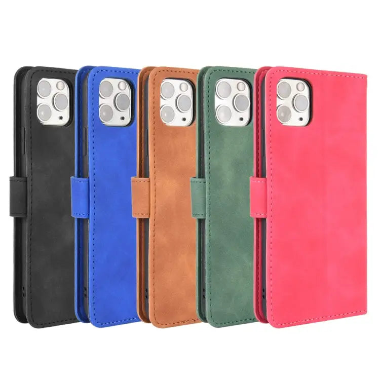 Solid Color Skin Feel Magnetic Buckle Horizontal Flip Calf Texture PU Leather Case with Holder & Card Slots & Wallet