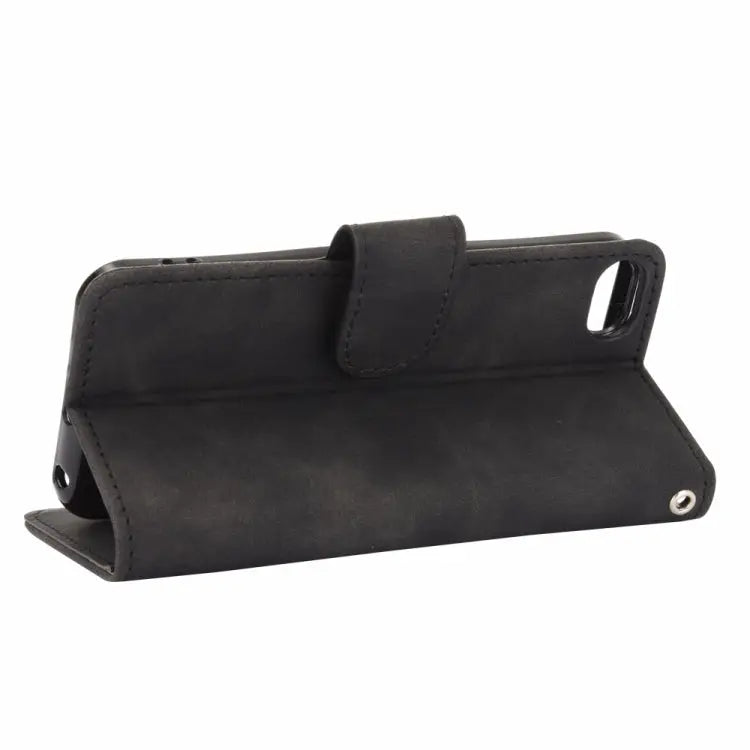 Solid Color Skin Feel Magnetic Buckle Horizontal Flip Calf Texture PU Leather Case with Holder & Card Slots & Wallet