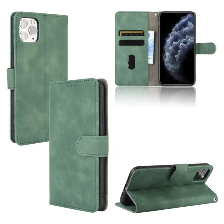 Solid Color Skin Feel Magnetic Buckle Horizontal Flip Calf Texture PU Leather Case with Holder & Card Slots & Wallet