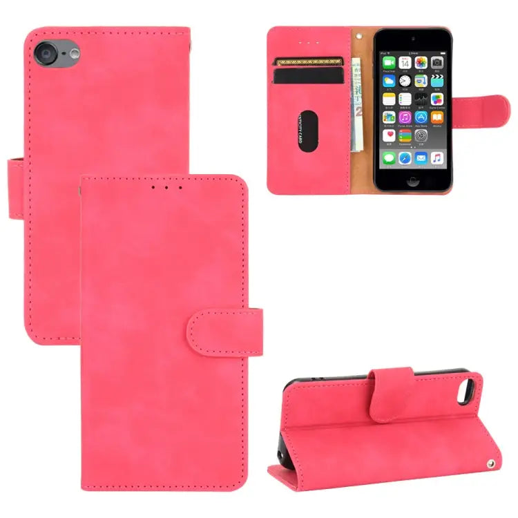 Solid Color Skin Feel Magnetic Buckle Horizontal Flip Calf Texture PU Leather Case with Holder & Card Slots & Wallet