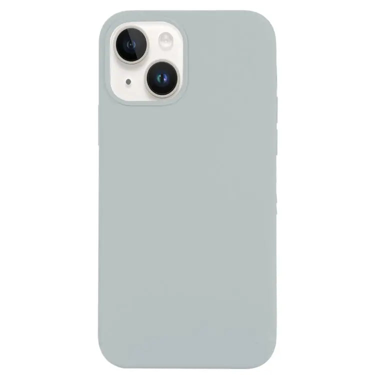 Solid Silicone Phone Case For iPhone 14 For iPhone 14 Plus - For iPhone 14 Plus / Blue Grey - Apple Accessories
