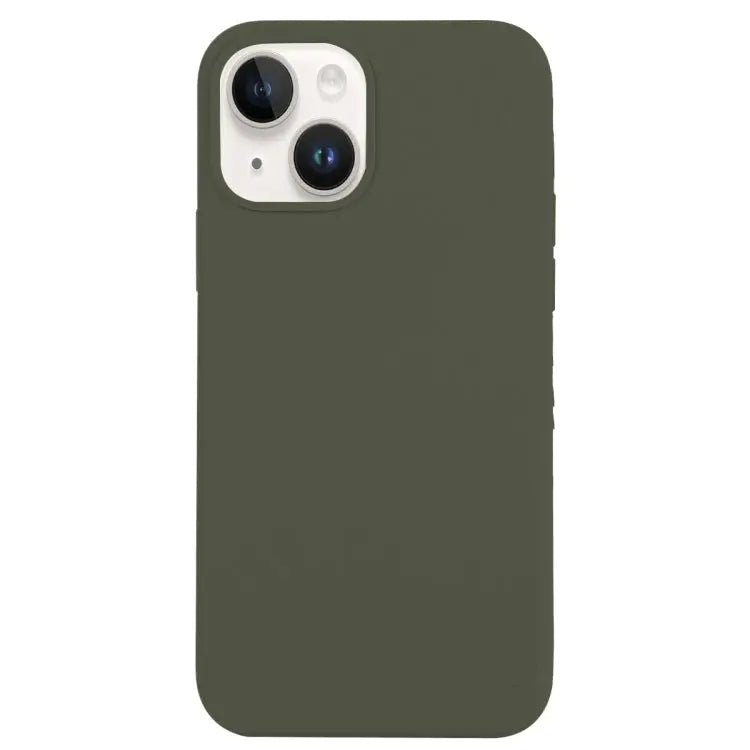 Solid Silicone Phone Case For iPhone 14 For iPhone 14 Plus - For iPhone 14 / Olive Green - Apple Accessories