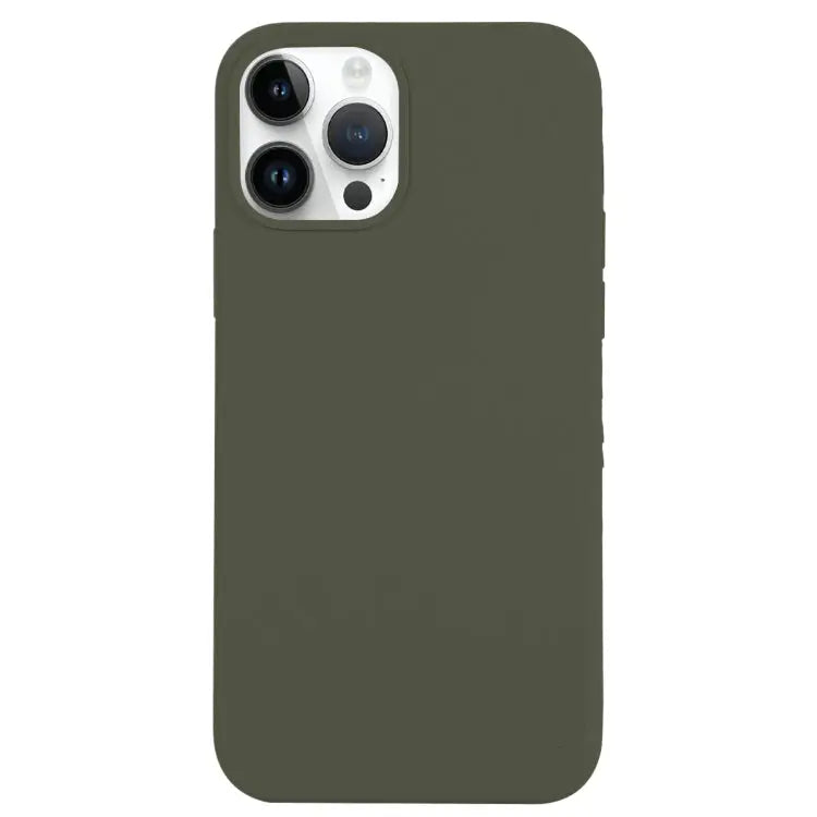 Solid Silicone Phone Case For iPhone 14 Pro For iPhone 14 Pro Max - For iPhone 14 Pro / Olive Green - Apple Accessories