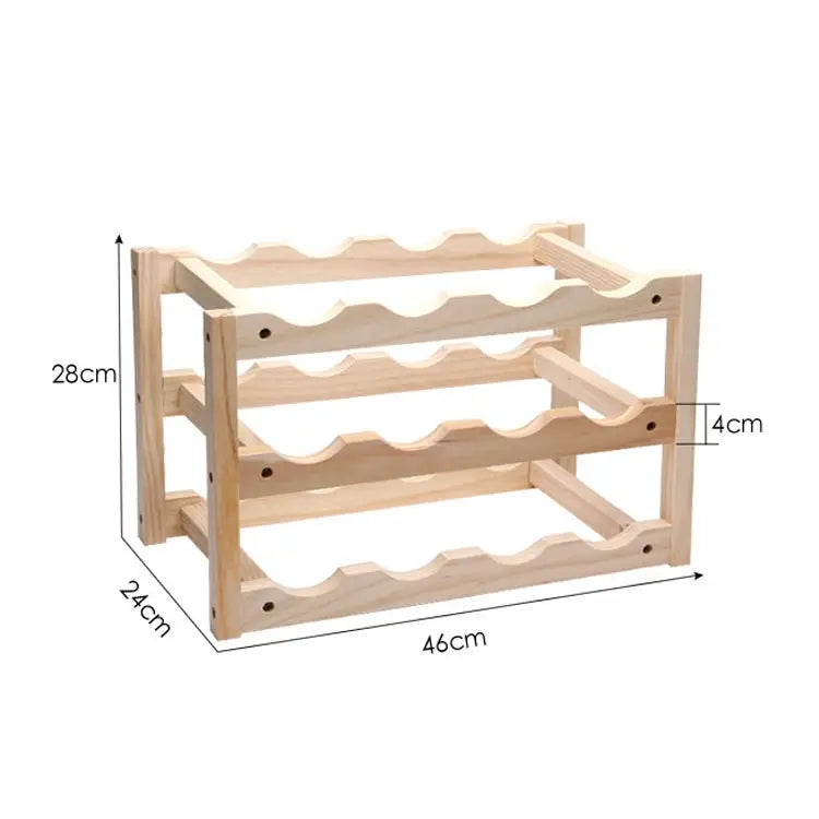 Solid Wood Folding 12-bottle Wine Display Rack Multi-layer Wine Rack Size: 46x24x28cm Multi-layer Wine Rack