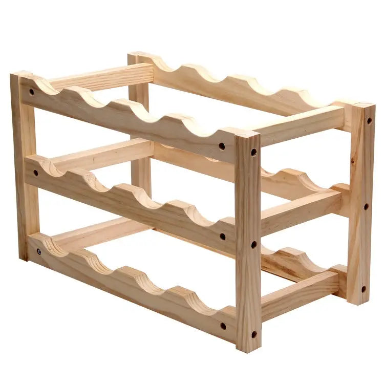 Solid Wood Folding 12-bottle Wine Display Rack Multi-layer Wine Rack Size: 46x24x28cm Multi-layer Wine Rack
