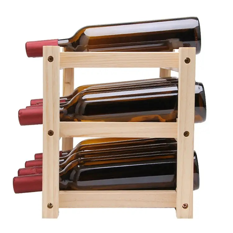 Solid Wood Folding 12-bottle Wine Display Rack Multi-layer Wine Rack Size: 46x24x28cm Multi-layer Wine Rack