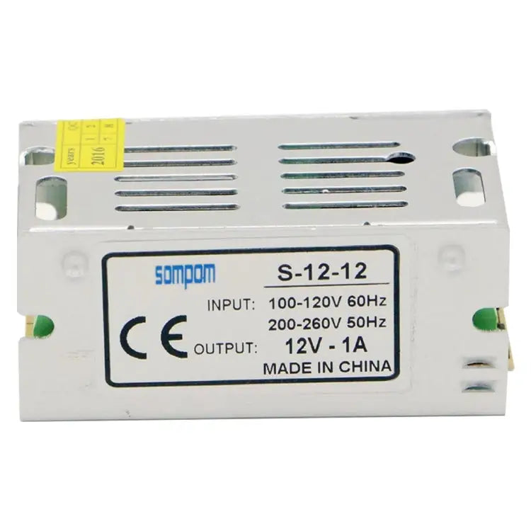 SOMPOM S-12-12 12W 12V 1A Iron Shell Driver LED Light Strip Lighting Monitor Power Supply 12W 1A - 12W 1A