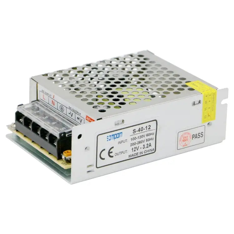 SOMPOM S-40-12 40W 12V 3.2A Iron Shell Driver LED Light Strip Lighting Monitor Power Supply 40W 3.2A - 40W 3.2A