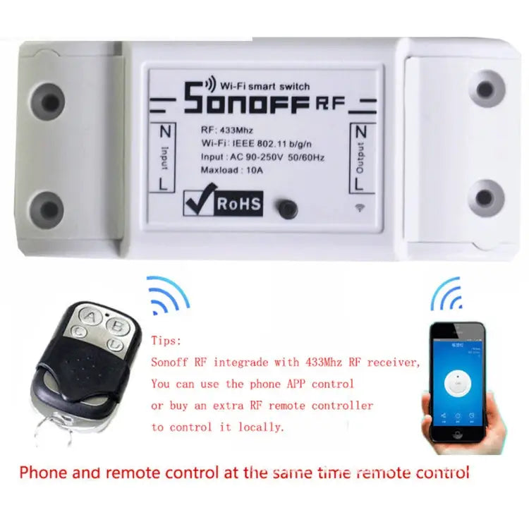 Sonoff Smart 433MHz Wireless 4 Buttons Metal Remote Controller Remote Control Distance: 20-30m 433MHz Remote Controller