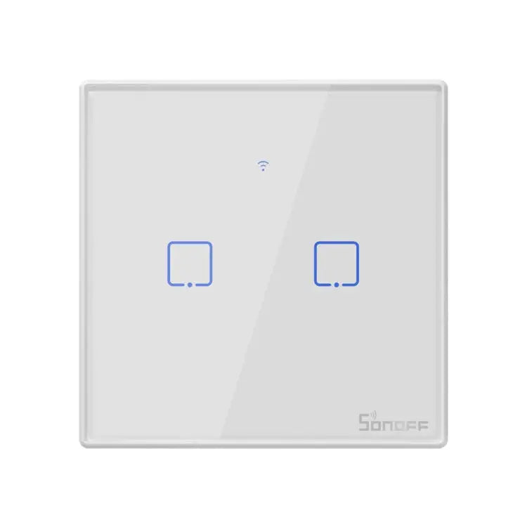 Sonoff T2 Touch 86mm Tempered Glass Panel Wall Switch Smart Home Light Touch Switch Compatible with Alexa and Google