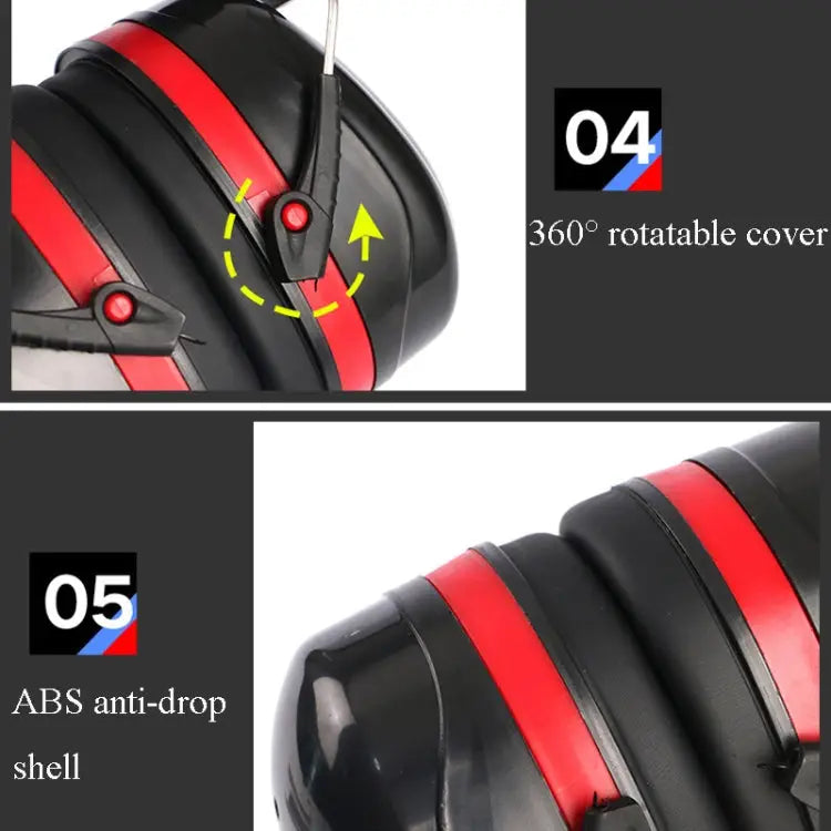 Soundproof Earmuffs Noise-Proof Sleep Earmuffs Industrial Protective Earmuffs Ear Caps Red Black Blue Black Black