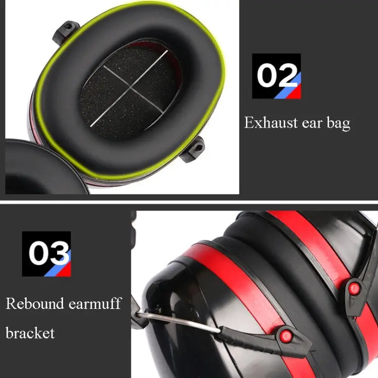 Soundproof Earmuffs Noise-Proof Sleep Earmuffs Industrial Protective Earmuffs Ear Caps Red Black Blue Black Black