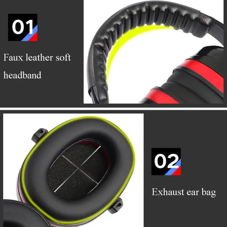 Soundproof Earmuffs Noise-Proof Sleep Earmuffs Industrial Protective Earmuffs Ear Caps Red Black Blue Black Black
