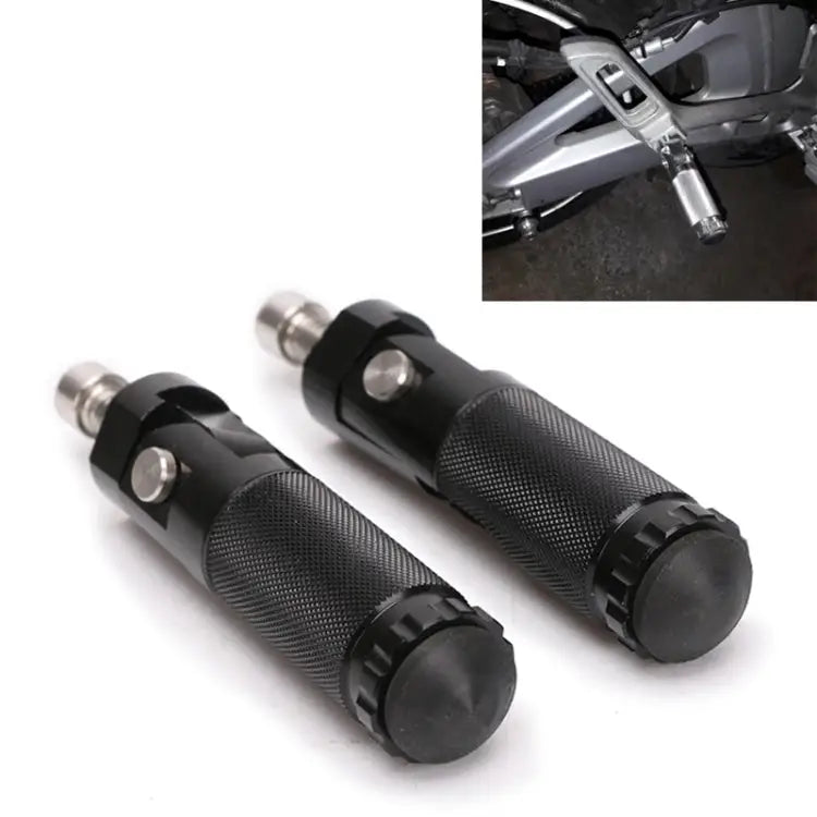 Speedpark 1 Pair Universal Folding Footrests Footpegs Foot Rests Pegs Rear Pedals Set 8mm Install Bolts - Black