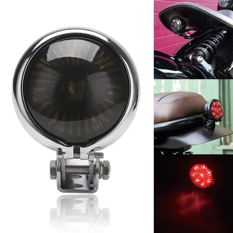 Speedpark 12V Motorcycle Modified Tail Light Brake Light for Harley - For Harley(Silver + Black) / Silver + Black