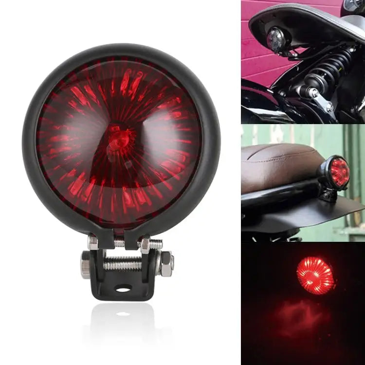 Speedpark 12V Motorcycle Modified Tail Light Brake Light for Harley - For Harley(Black Red) / Black Red