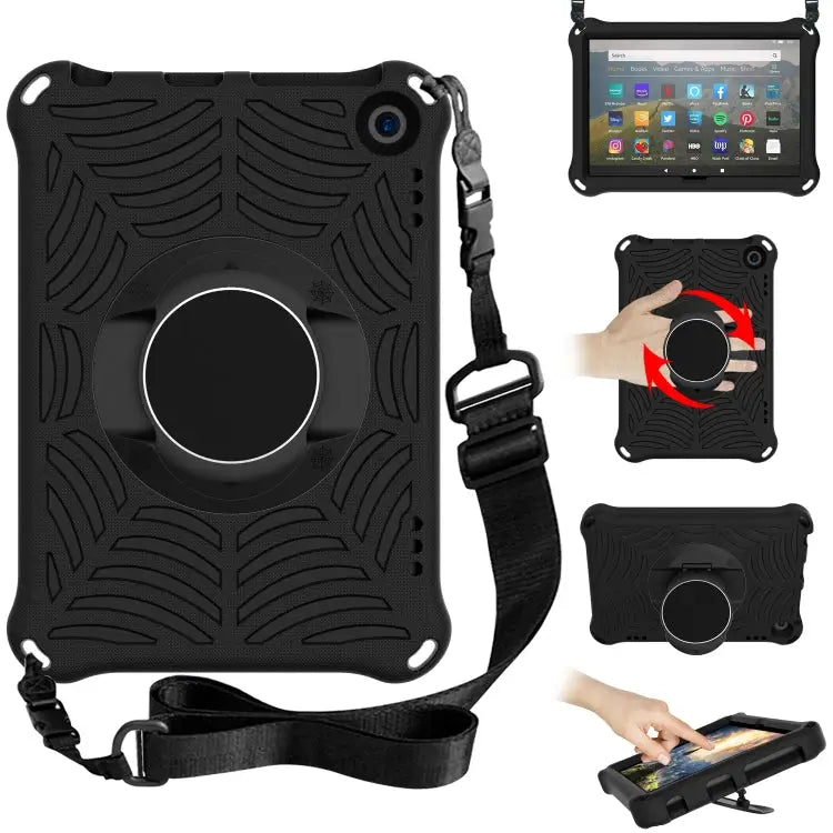 Spider King EVA Protective Case with Adjustable Shoulder Strap & Holder For Amazon Kindle Fire HD 8 2020 For iPad Mini
