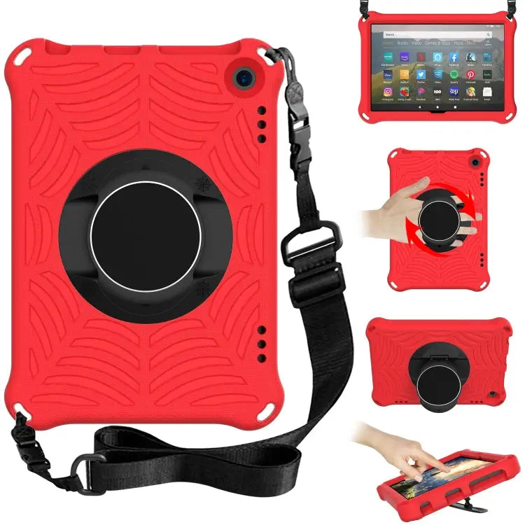 Spider King EVA Protective Case with Adjustable Shoulder Strap & Holder For Amazon Kindle Fire HD 8 2020 For iPad Mini