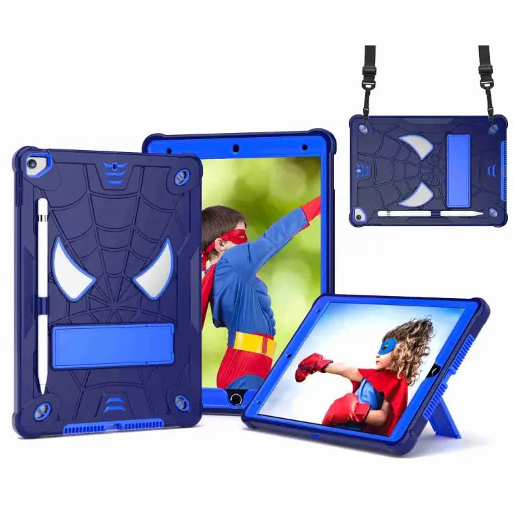 Spider Texture Silicone Hybrid PC Tablet Case with Shoulder Strap For iPad 10.2 2021 / 2020 / 2019 For iPad mini 6