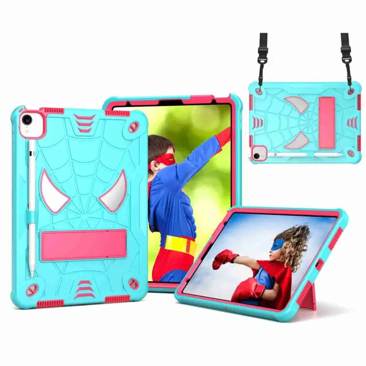 Spider Texture Silicone Hybrid PC Tablet Case with Shoulder Strap For iPad 10th Gen 10.9 2022 For iPad Pro 11 2021