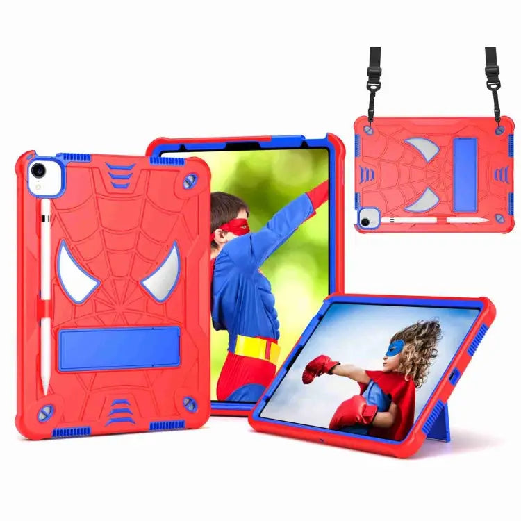 Spider Texture Silicone Hybrid PC Tablet Case with Shoulder Strap For iPad 10th Gen 10.9 2022 For iPad Pro 11 2021