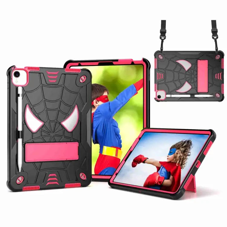 Spider Texture Silicone Hybrid PC Tablet Case with Shoulder Strap For iPad 10th Gen 10.9 2022 For iPad Pro 11 2021