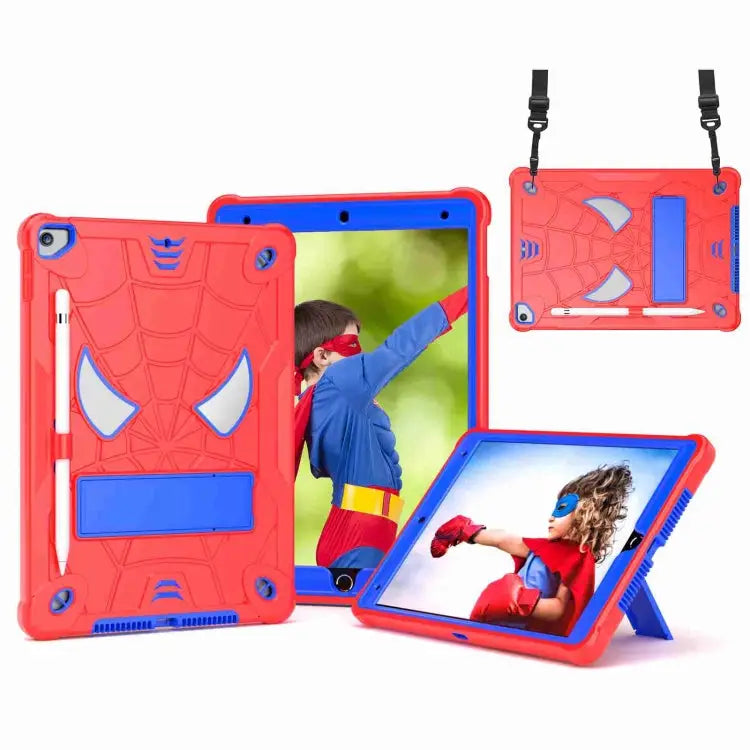 Spider Texture Silicone Hybrid PC Tablet Case with Shoulder Strap For iPad 10.2 2021 / 2020 / 2019 For iPad mini 6