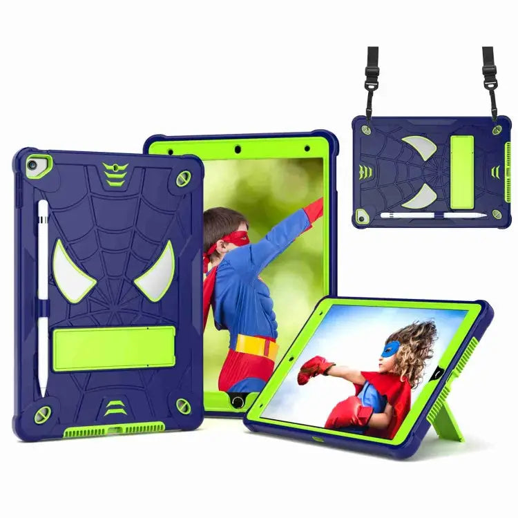 Spider Texture Silicone Hybrid PC Tablet Case with Shoulder Strap For iPad 10.2 2021 / 2020 / 2019 For iPad mini 6