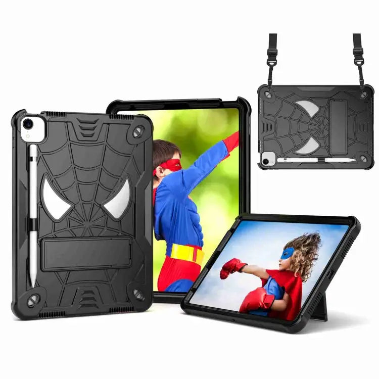 Spider Texture Silicone Hybrid PC Tablet Case with Shoulder Strap For iPad 10th Gen 10.9 2022 For iPad Pro 11 2021