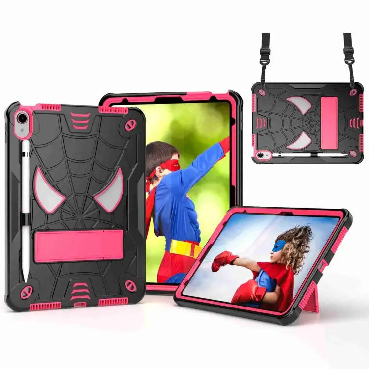 Spider Texture Silicone Hybrid PC Tablet Case with Shoulder Strap For iPad 10th Gen 10.9 2022 For iPad Pro 11 2021