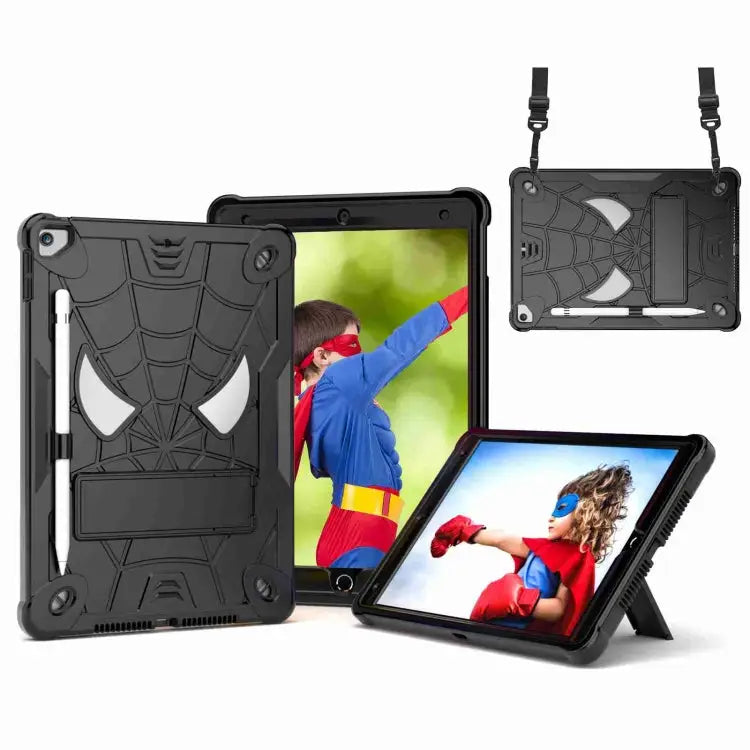 Spider Texture Silicone Hybrid PC Tablet Case with Shoulder Strap For iPad 10.2 2021 / 2020 / 2019 For iPad mini 6