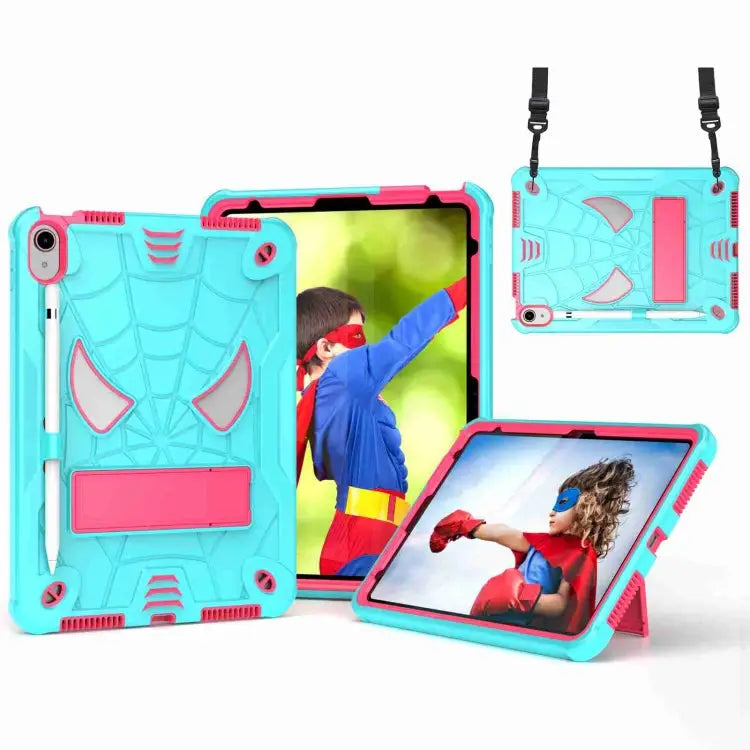 Spider Texture Silicone Hybrid PC Tablet Case with Shoulder Strap For iPad 10th Gen 10.9 2022 For iPad Pro 11 2021