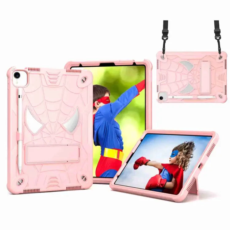 Spider Texture Silicone Hybrid PC Tablet Case with Shoulder Strap For iPad 10th Gen 10.9 2022 For iPad Pro 11 2021