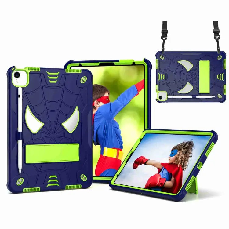 Spider Texture Silicone Hybrid PC Tablet Case with Shoulder Strap For iPad 10th Gen 10.9 2022 For iPad Pro 11 2021