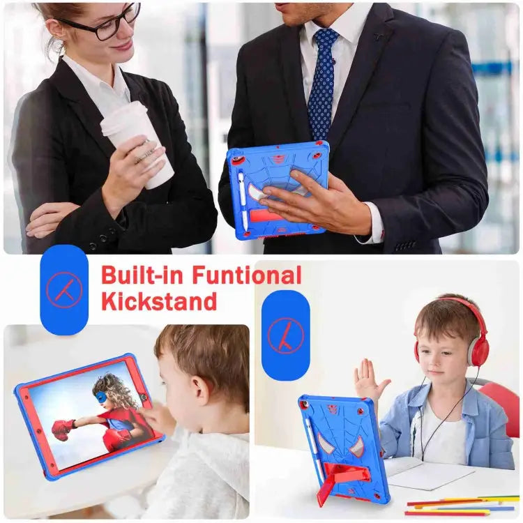 Spider Texture Silicone Hybrid PC Tablet Case with Shoulder Strap For iPad 10.2 2021 / 2020 / 2019 For iPad mini 6
