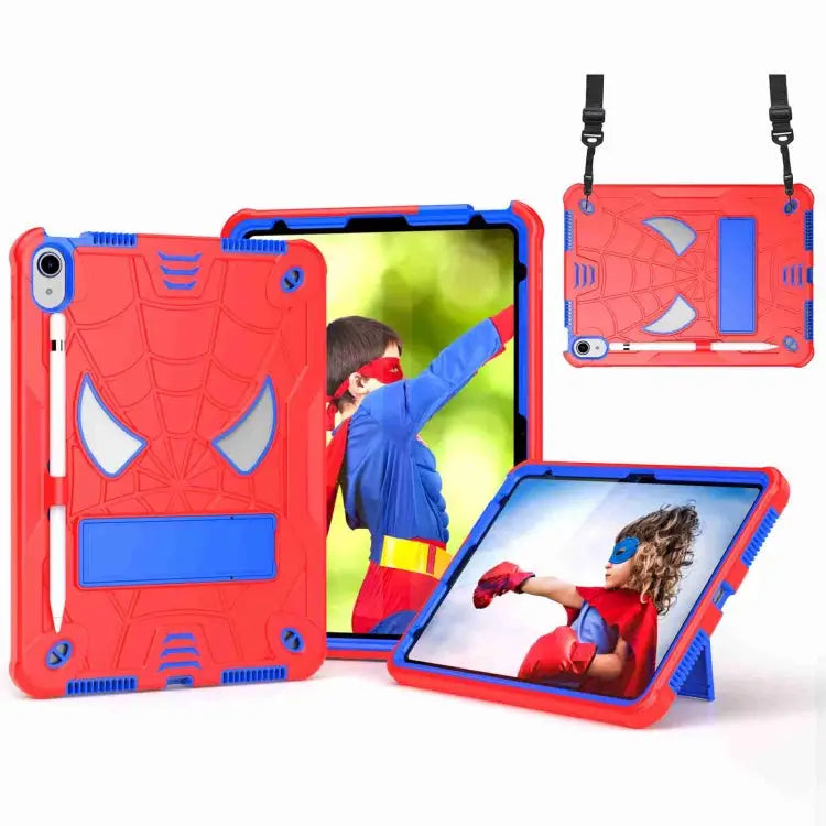 Spider Texture Silicone Hybrid PC Tablet Case with Shoulder Strap For iPad 10th Gen 10.9 2022 For iPad Pro 11 2021