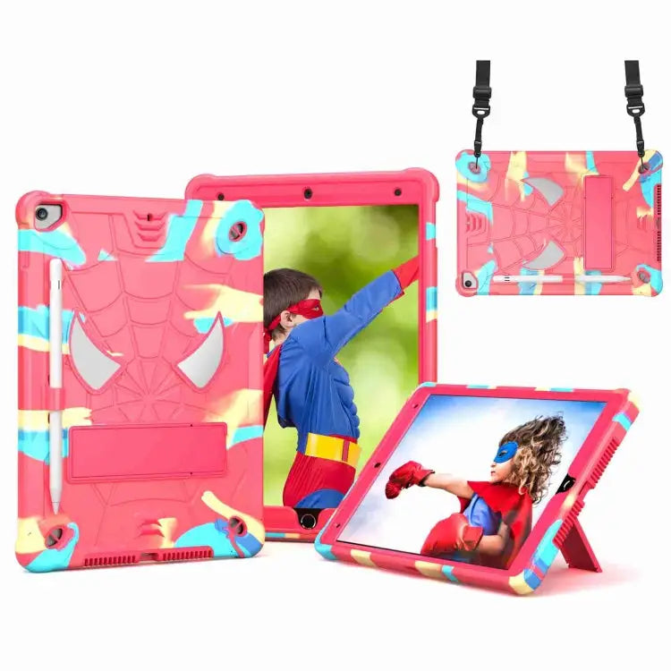 Spider Texture Silicone Hybrid PC Tablet Case with Shoulder Strap For iPad 10.2 2021 / 2020 / 2019 For iPad mini 6