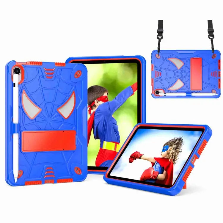Spider Texture Silicone Hybrid PC Tablet Case with Shoulder Strap For iPad 10.2 2021 / 2020 / 2019 For iPad mini 6