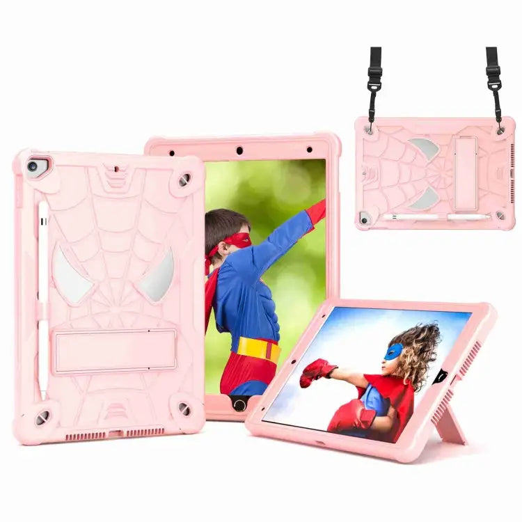 Spider Texture Silicone Hybrid PC Tablet Case with Shoulder Strap For iPad 10.2 2021 / 2020 / 2019 For iPad mini 6
