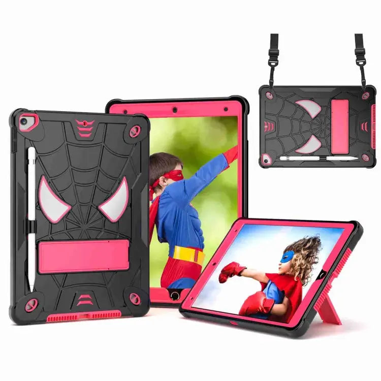 Spider Texture Silicone Hybrid PC Tablet Case with Shoulder Strap For iPad 10.2 2021 / 2020 / 2019 For iPad mini 6