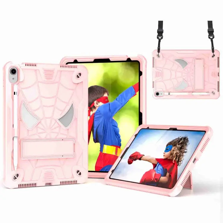 Spider Texture Silicone Hybrid PC Tablet Case with Shoulder Strap For iPad 10th Gen 10.9 2022 For iPad Pro 11 2021