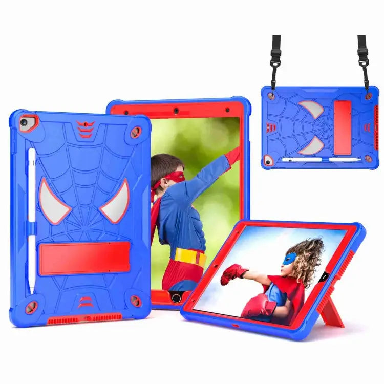 Spider Texture Silicone Hybrid PC Tablet Case with Shoulder Strap For iPad 10.2 2021 / 2020 / 2019 For iPad mini 6
