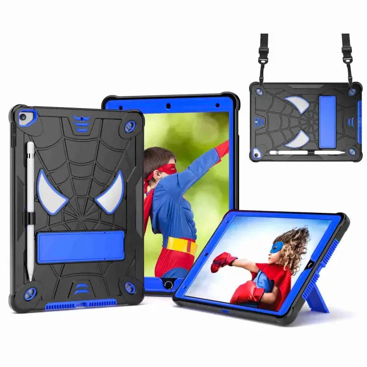 Spider Texture Silicone Hybrid PC Tablet Case with Shoulder Strap For iPad 10.2 2021 / 2020 / 2019 For iPad mini 6