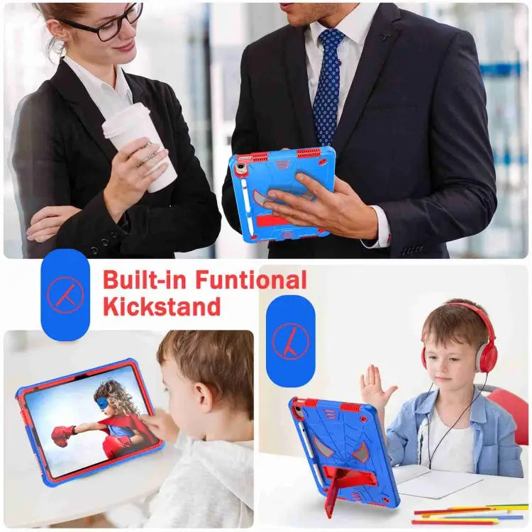 Spider Texture Silicone Hybrid PC Tablet Case with Shoulder Strap For iPad 10th Gen 10.9 2022 For iPad Pro 11 2021