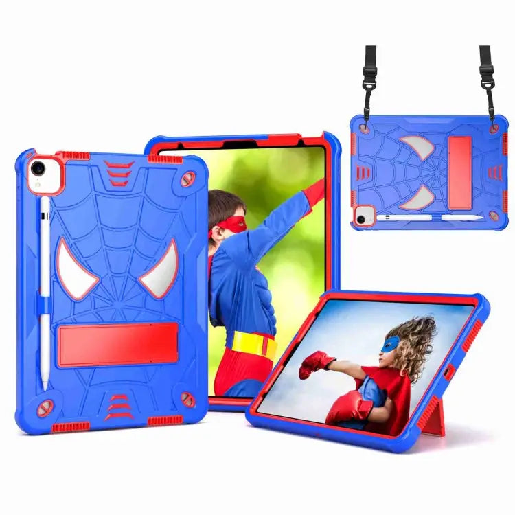 Spider Texture Silicone Hybrid PC Tablet Case with Shoulder Strap For iPad 10th Gen 10.9 2022 For iPad Pro 11 2021